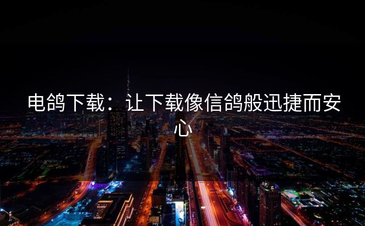 电鸽下载：让下载像信鸽般迅捷而安心