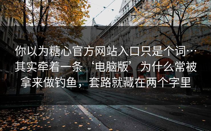 你以为糖心官方网站入口只是个词…其实牵着一条‘电脑版’为什么常被拿来做钓鱼，套路就藏在两个字里
